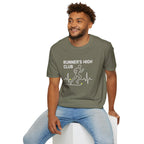 Runner's High Club T-Shirt – Funny Running Shirt with Heartbeat Graphic - InkAndThreadPrints