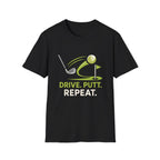 Golf T-Shirt — "Drive. Putt. Repeat." Graphic Tee for Golfers - InkAndThreadPrints