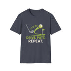 Golf T-Shirt — "Drive. Putt. Repeat." Graphic Tee for Golfers - InkAndThreadPrints