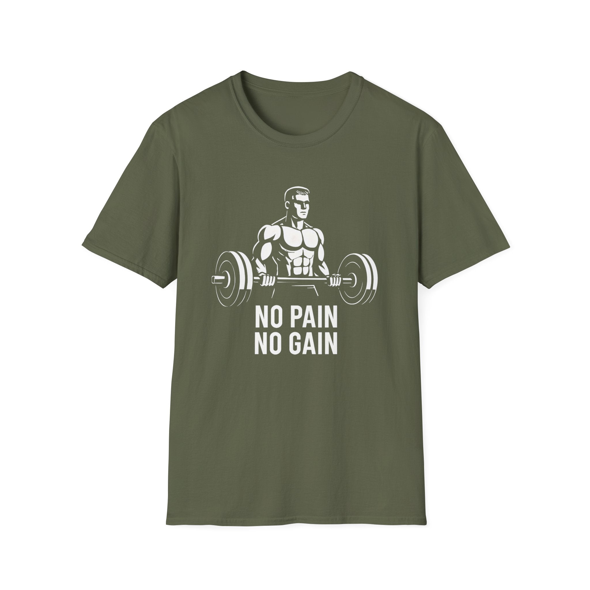 No Pain No Gain Weightlifting T-Shirt — Gym Motivation Tee for Men & Women - InkAndThreadPrints