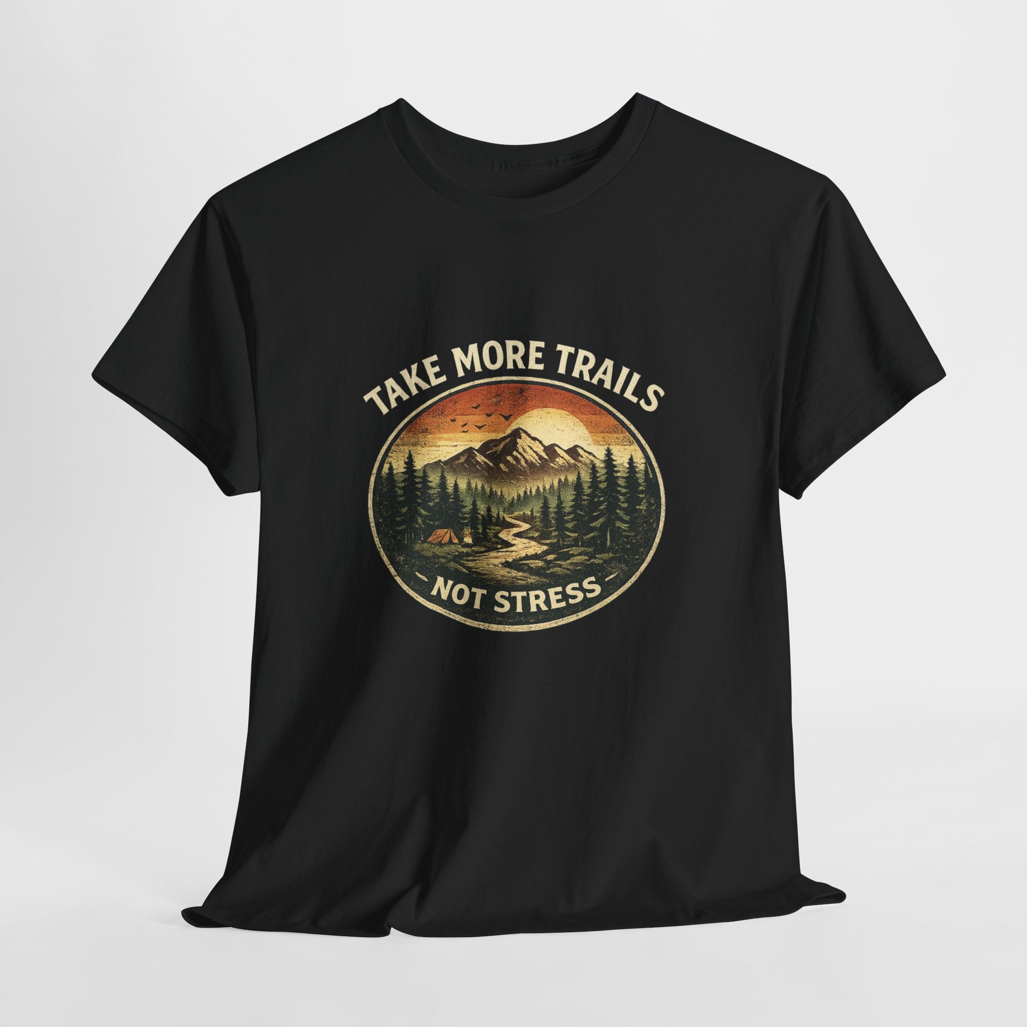 Take More Trails Not Stress T-Shirt — Vintage Mountain Hiking Tee - InkAndThreadPrints
