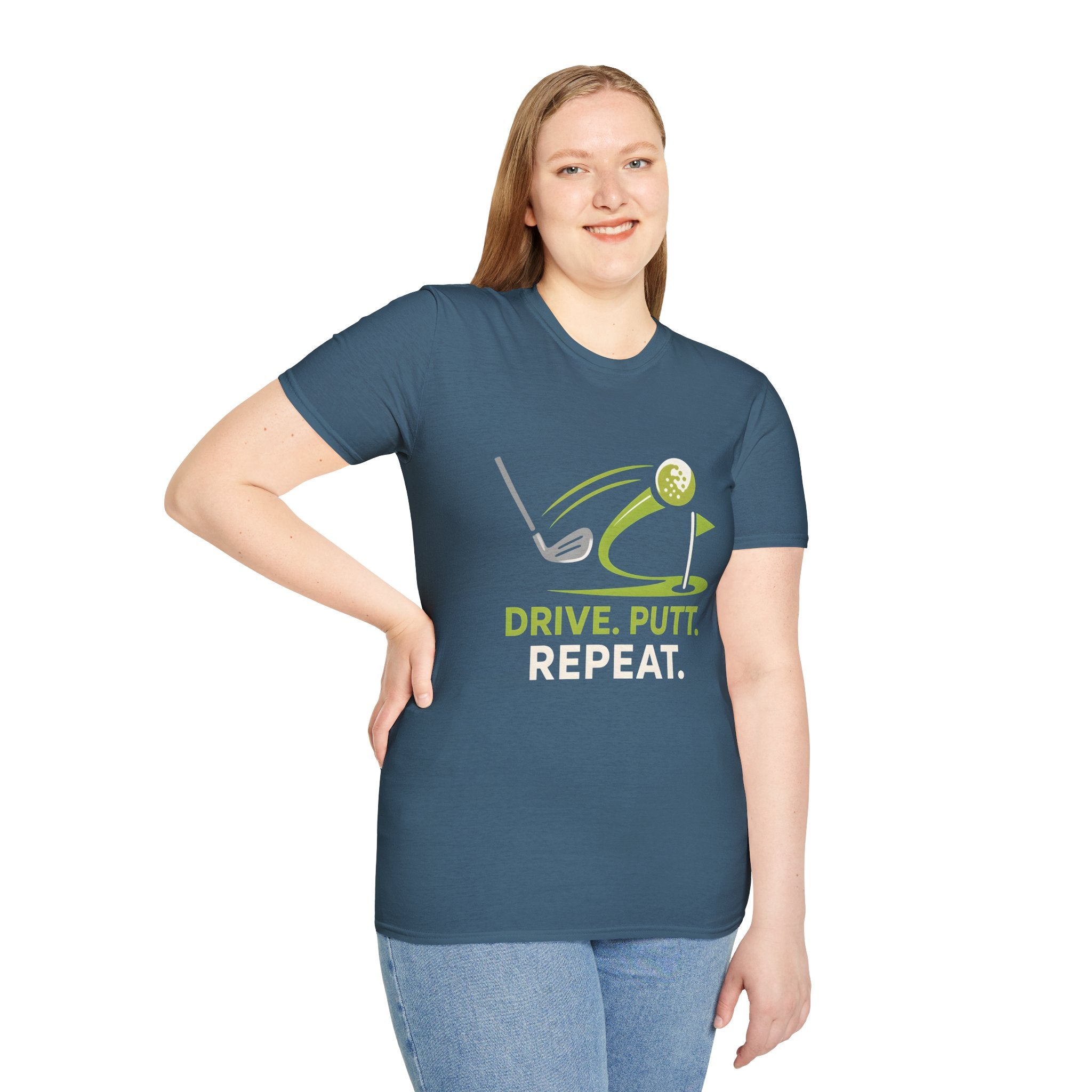 Golf T-Shirt — "Drive. Putt. Repeat." Graphic Tee for Golfers - InkAndThreadPrints