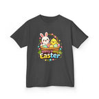 Kids Tee — "Happy Hoppy Easter" Bunny & Chick Easter Shirt - InkAndThreadPrints