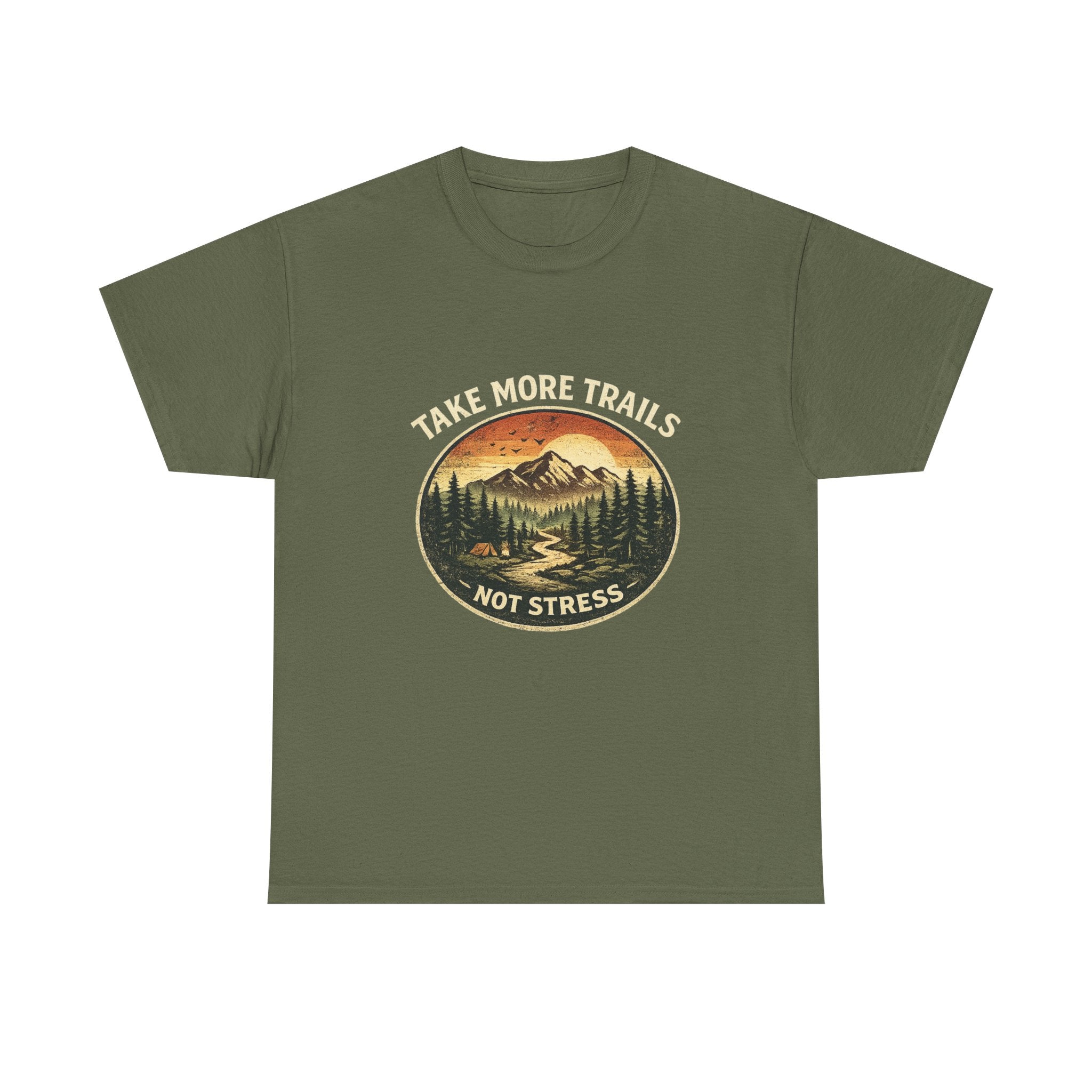 Take More Trails Not Stress T-Shirt — Vintage Mountain Hiking Tee - InkAndThreadPrints