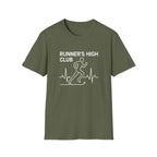 Runner's High Club T-Shirt – Funny Running Shirt with Heartbeat Graphic - InkAndThreadPrints