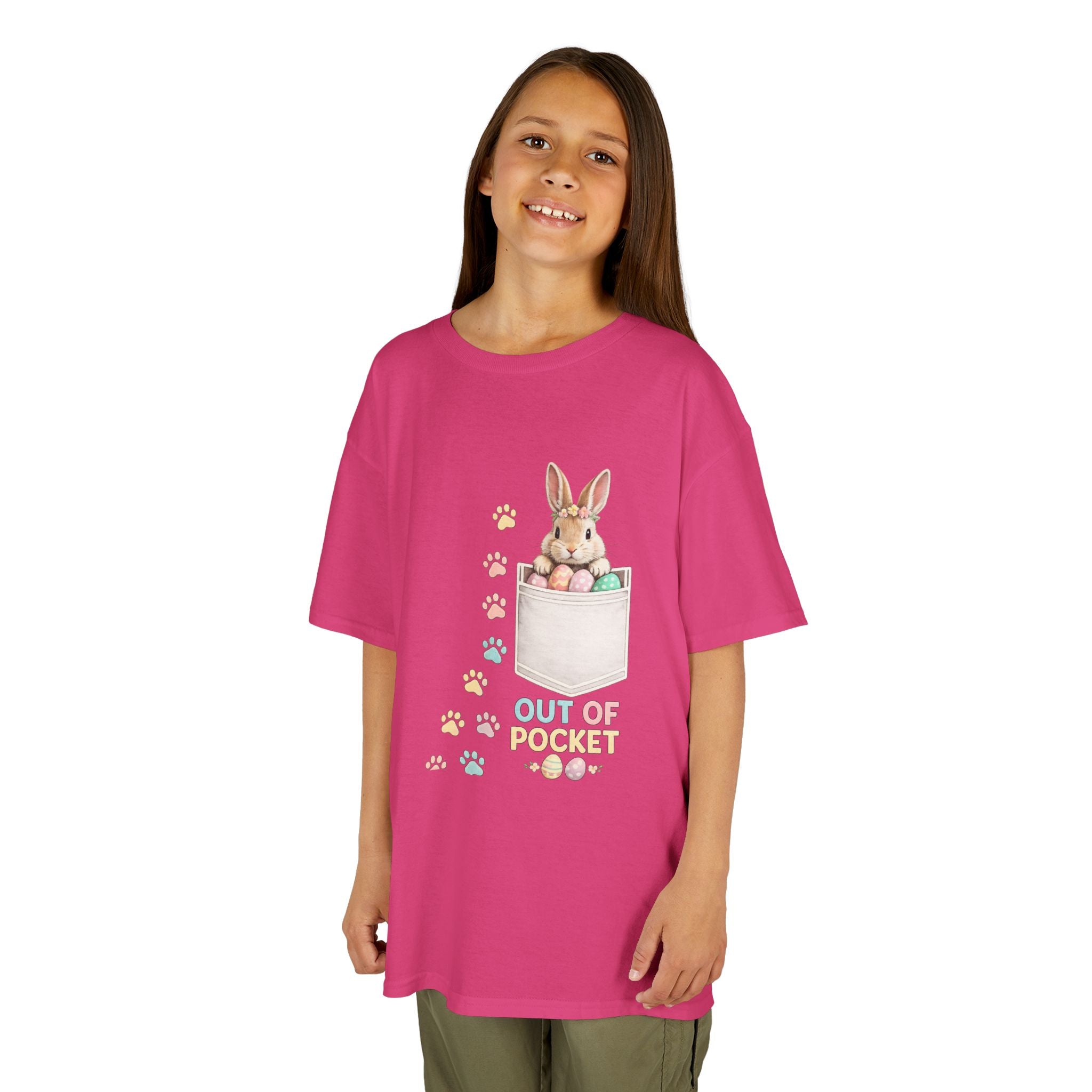 Kids Tee — 'Out of Pocket' Bunny Pocket Shirt (Easter, Spring, Cute Animal) - InkAndThreadPrints