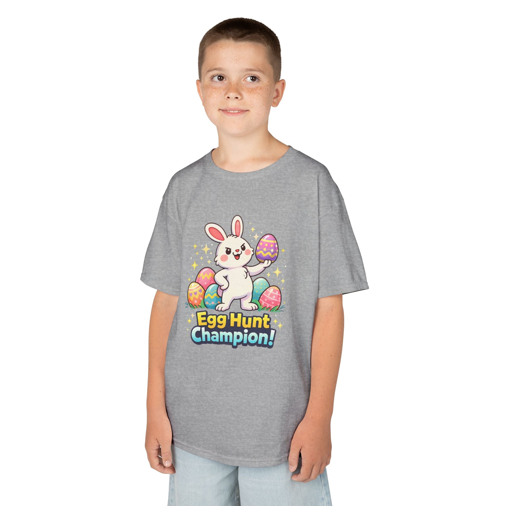 Kids Tee — "Egg Hunt Champion!" Bunny Easter Shirt - InkAndThreadPrints