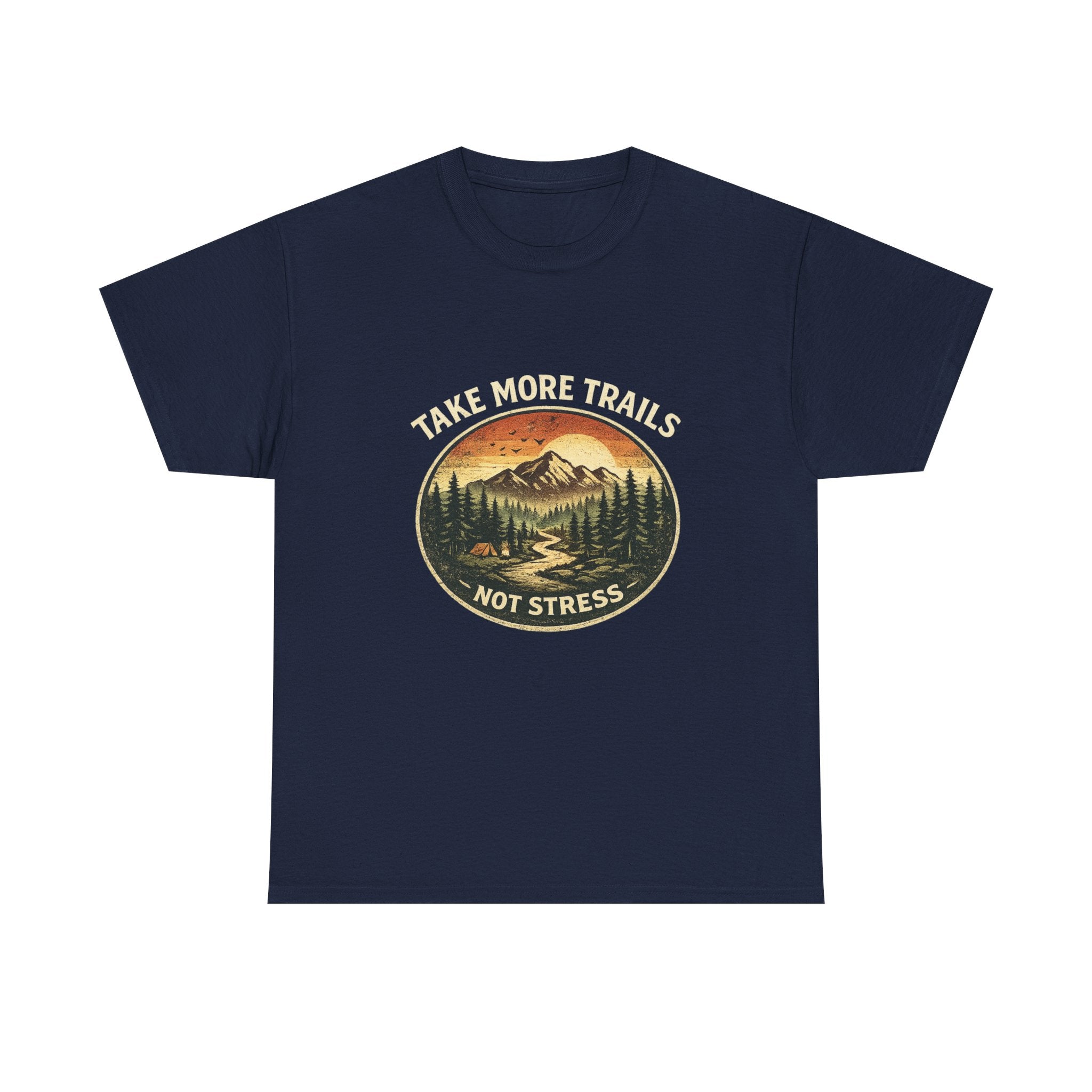 Take More Trails Not Stress T-Shirt — Vintage Mountain Hiking Tee - InkAndThreadPrints