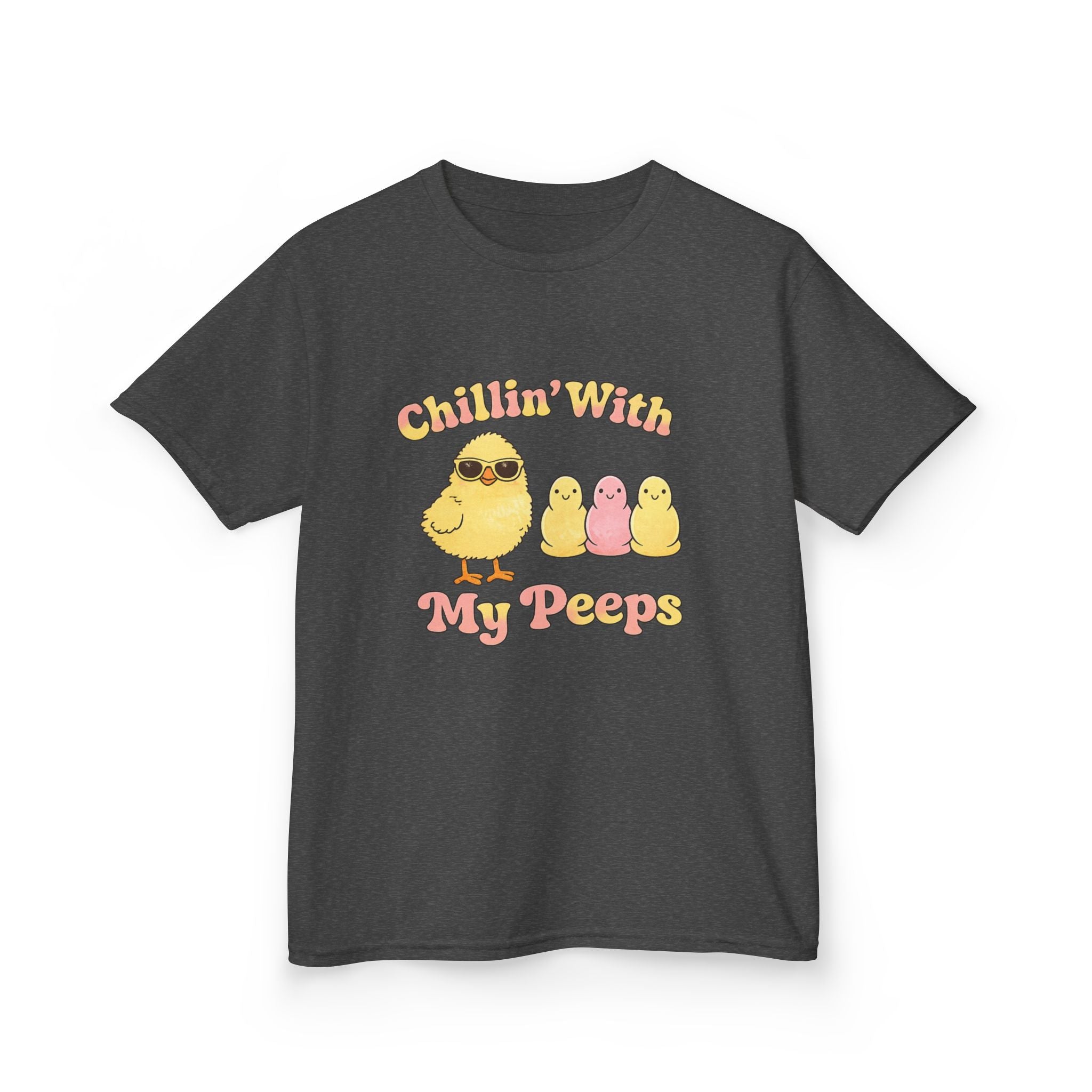 Kids Tee — "Chillin' With My Peeps" Cute Chick Graphic - InkAndThreadPrints