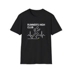 Runner's High Club T-Shirt – Funny Running Shirt with Heartbeat Graphic - InkAndThreadPrints