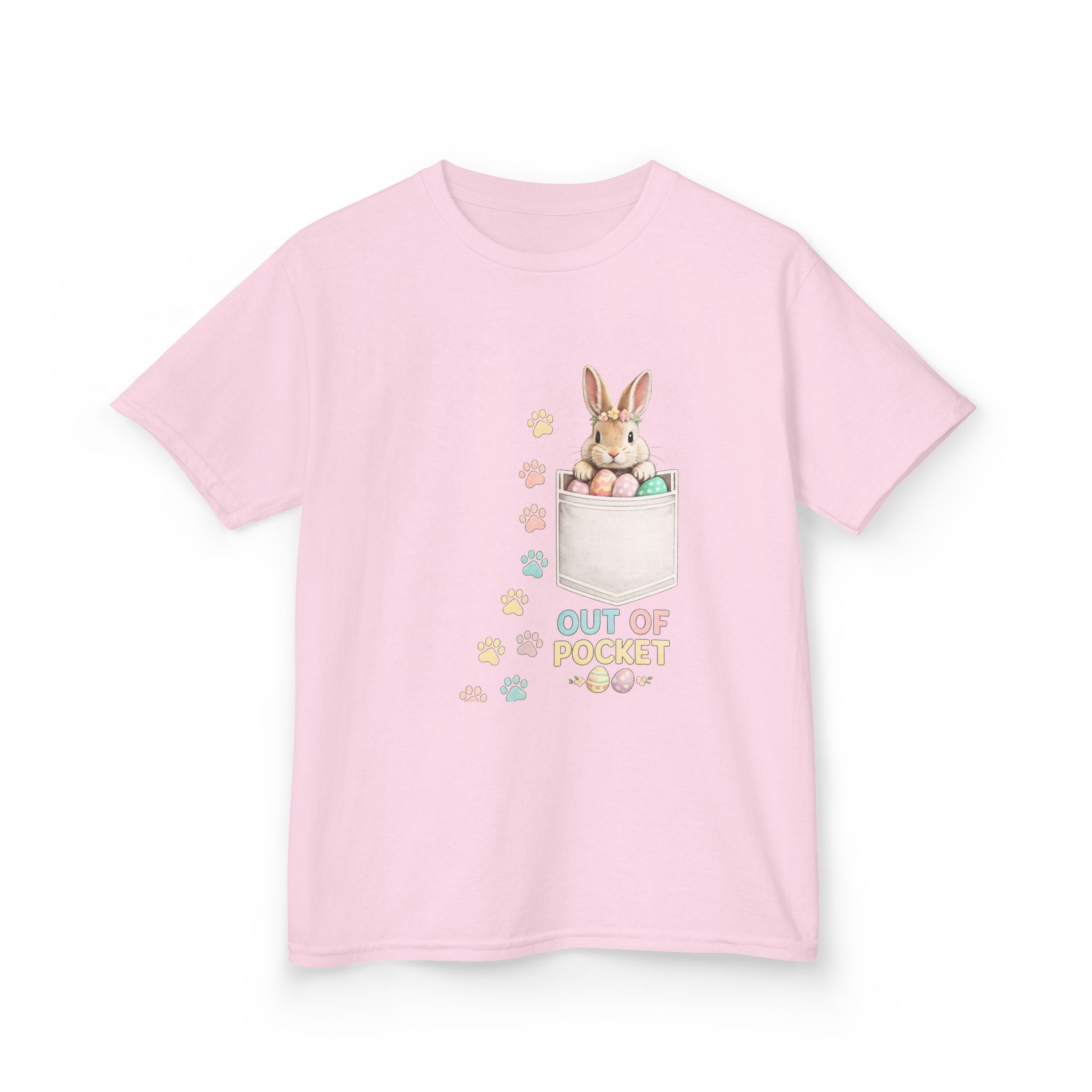 Kids Tee — 'Out of Pocket' Bunny Pocket Shirt (Easter, Spring, Cute Animal) - InkAndThreadPrints