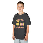 Kids Tee — "Chillin' With My Peeps" Cute Chick Graphic - InkAndThreadPrints