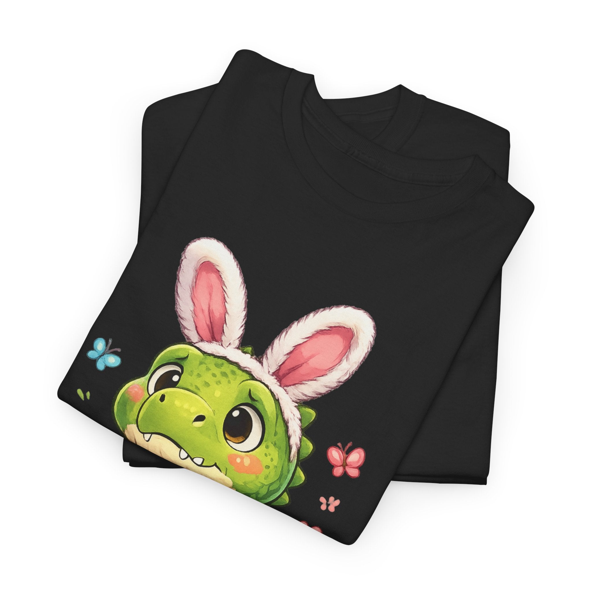 Easter Dino Tee — Cute Bunny-Costume Dinosaur Holding Easter Eggs - InkAndThreadPrints