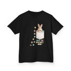 Kids Tee — 'Out of Pocket' Bunny Pocket Shirt (Easter, Spring, Cute Animal) - InkAndThreadPrints