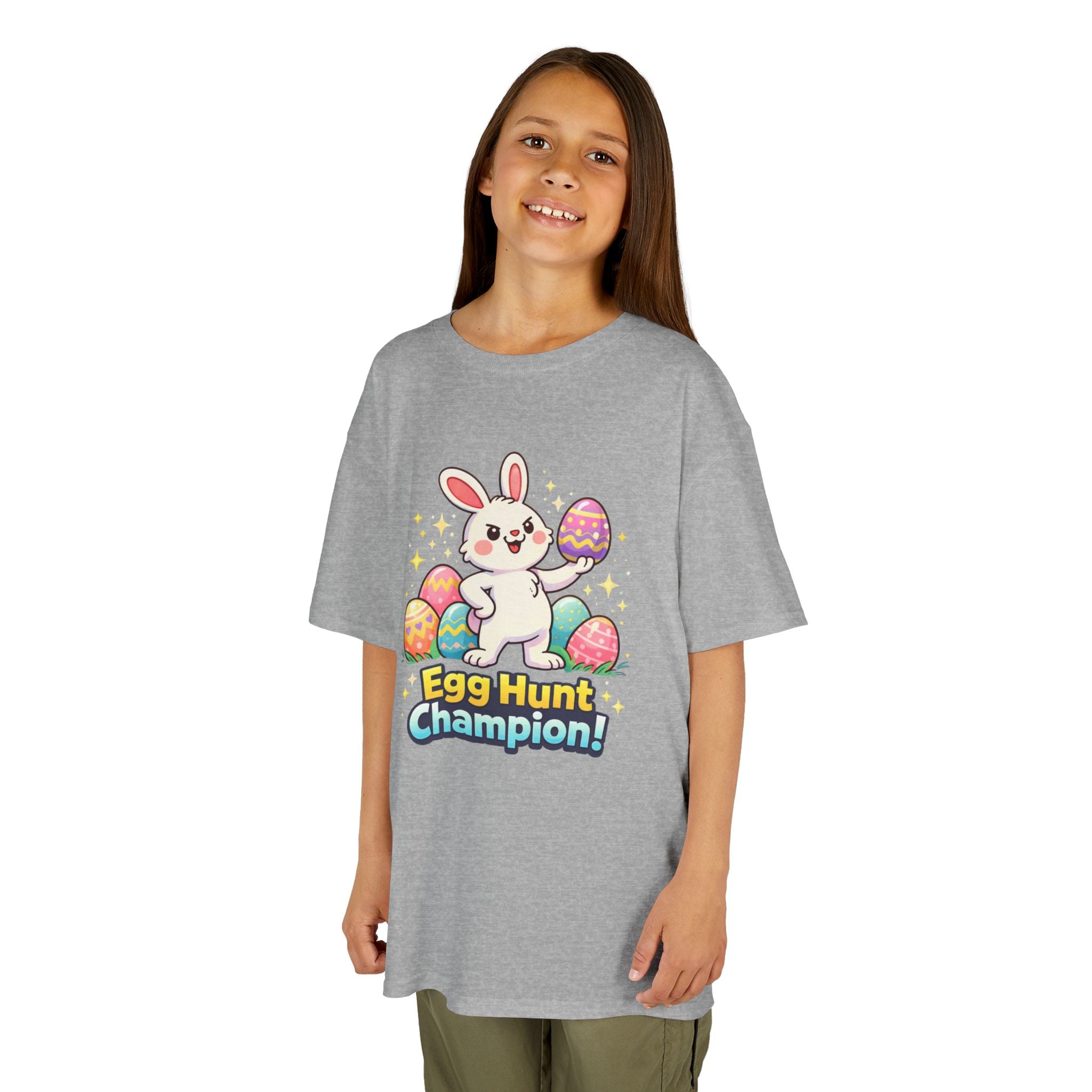 Kids Tee — "Egg Hunt Champion!" Bunny Easter Shirt - InkAndThreadPrints