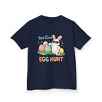 Kids Tee — "Too Cool for the Egg Hunt" Easter Bunny Graphic - InkAndThreadPrints