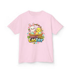Kids Tee — "Happy Hoppy Easter" Bunny & Chick Easter Shirt - InkAndThreadPrints