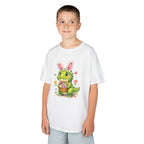 Kids Dinosaur Easter Bunny T-Shirt — T-Rex With Bunny Ears & Eggs Tee - InkAndThreadPrints