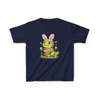 Kids Dinosaur Easter Bunny T-Shirt — T-Rex With Bunny Ears & Eggs Tee - InkAndThreadPrints