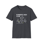 Runner's High Club T-Shirt – Funny Running Shirt with Heartbeat Graphic - InkAndThreadPrints