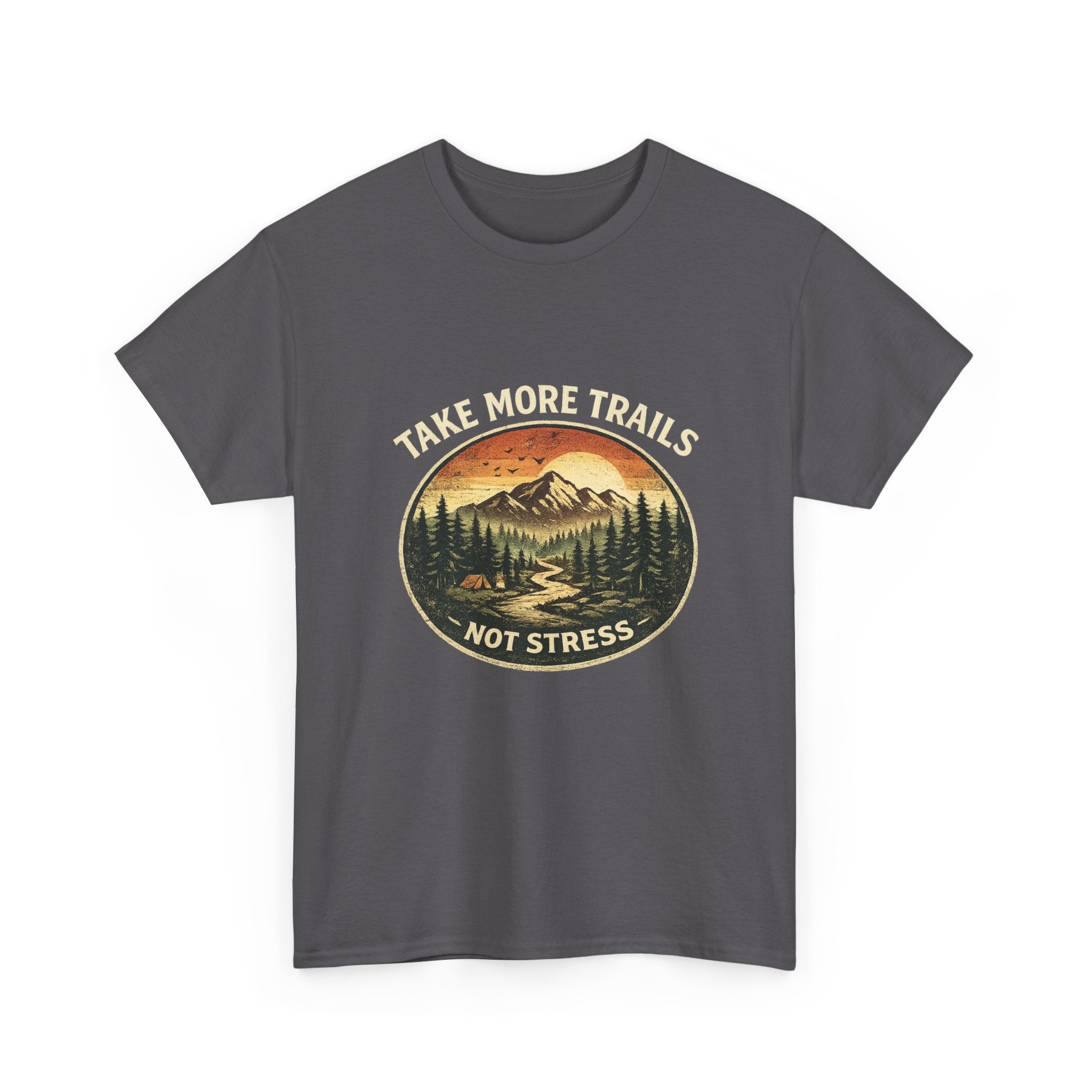Take More Trails Not Stress T-Shirt — Vintage Mountain Hiking Tee - InkAndThreadPrints