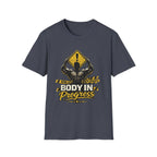 Fitness T-Shirt — “Body In Progress” Gym Workout Tee - InkAndThreadPrints