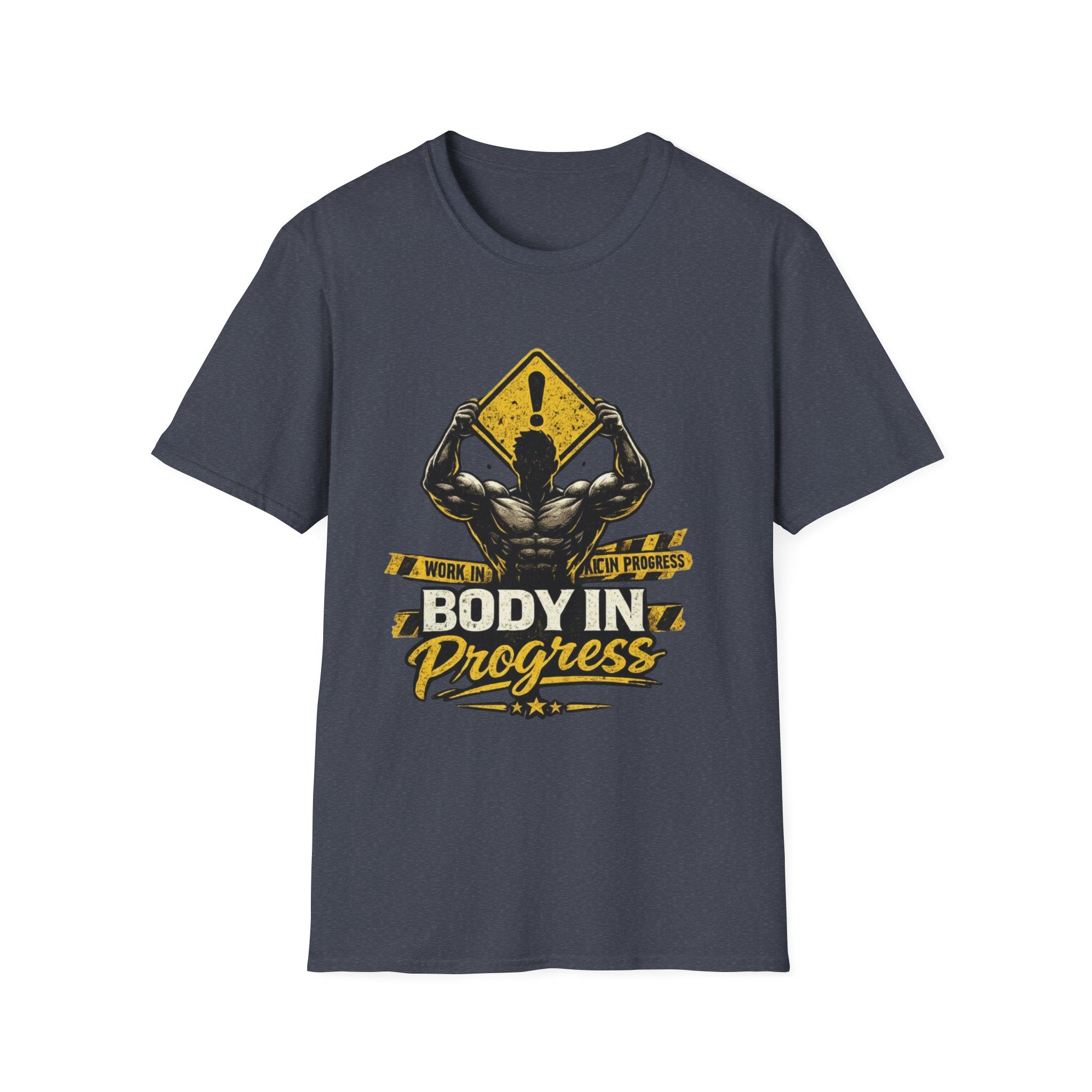 Fitness T-Shirt — “Body In Progress” Gym Workout Tee - InkAndThreadPrints