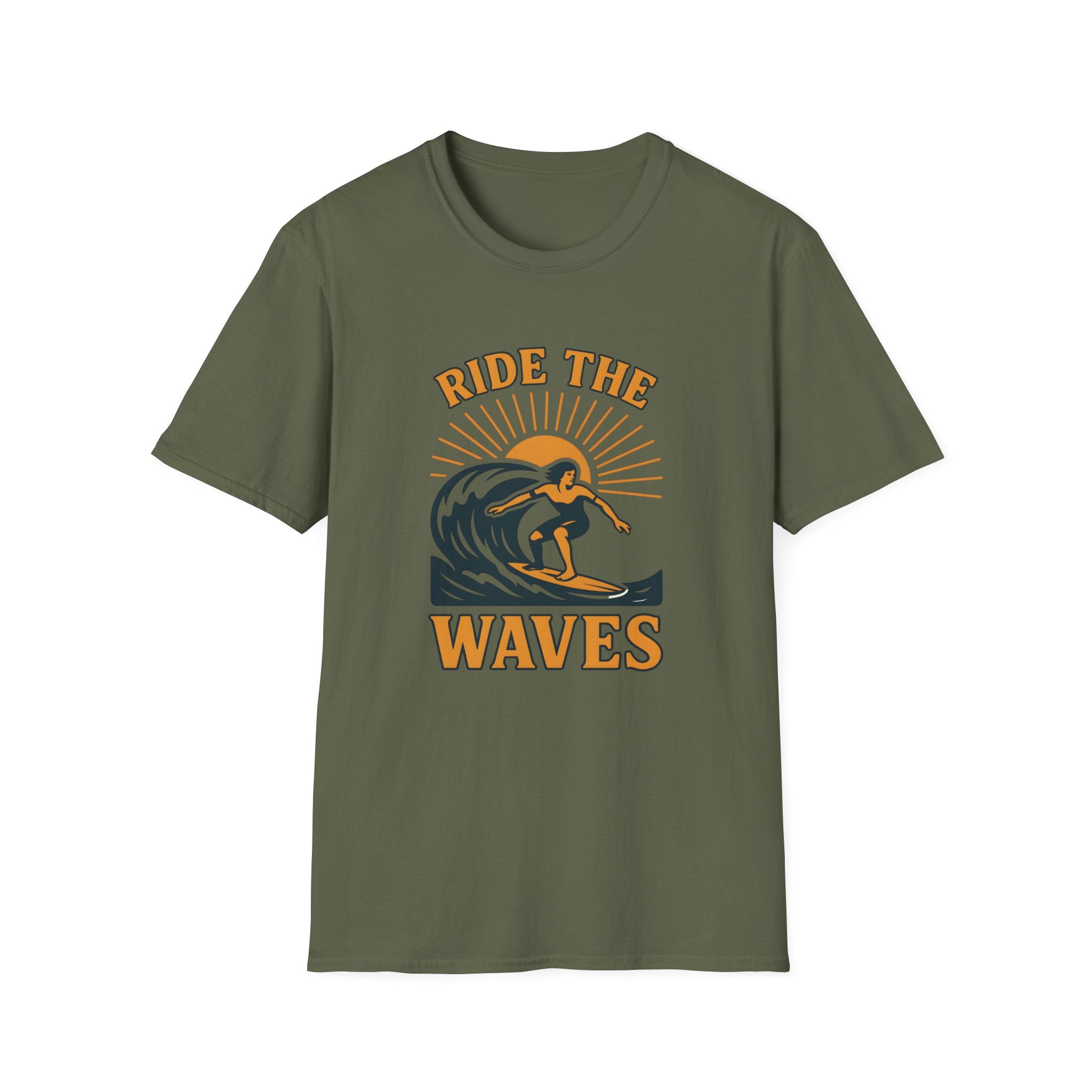 Ride the Waves Surf T-Shirt — Vintage Surfing Tee - InkAndThreadPrints