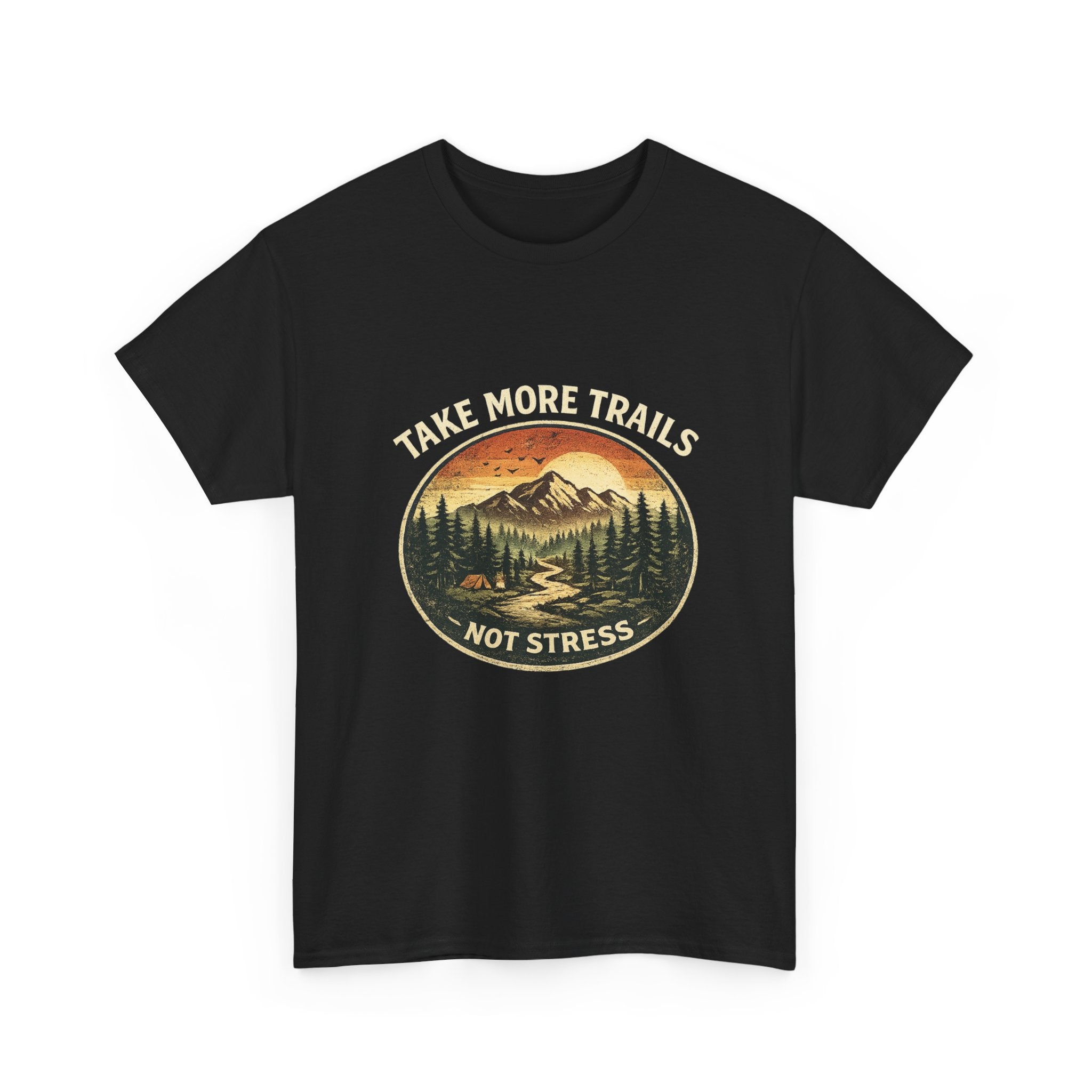 Take More Trails Not Stress T-Shirt — Vintage Mountain Hiking Tee - InkAndThreadPrints