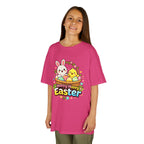 Kids Tee — "Happy Hoppy Easter" Bunny & Chick Easter Shirt - InkAndThreadPrints