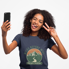 Miles Before WiFi Hiking T-Shirt — "Hike More, Scroll Less" Outdoor Adventure Tee - InkAndThreadPrints