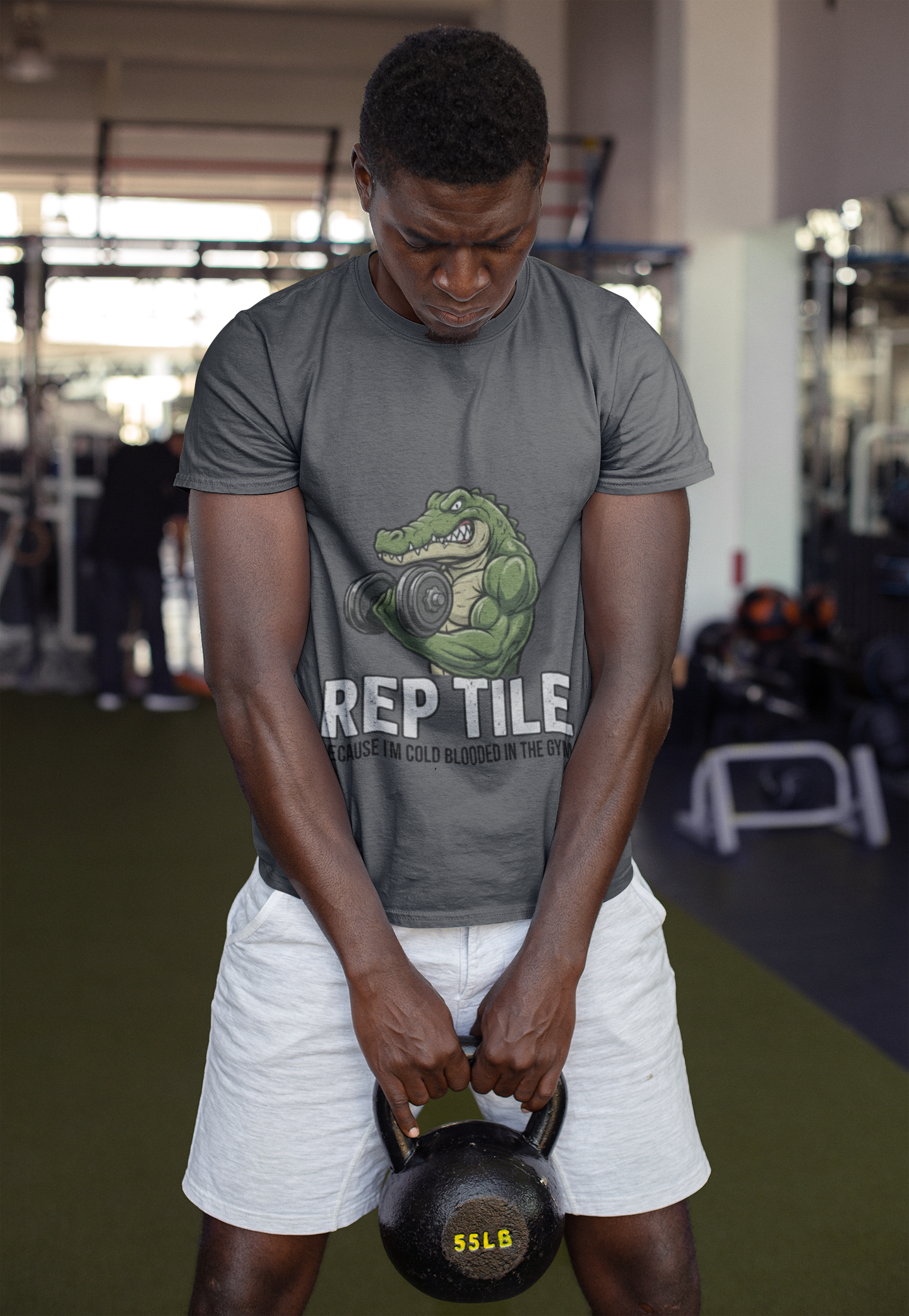 Reptile Gym T-Shirt — "Rep Tile" Cold-Blooded Workout Tee - InkAndThreadPrints
