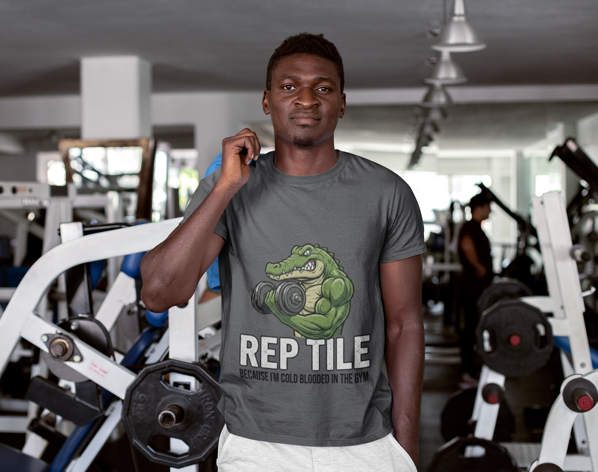 Reptile Gym T-Shirt — "Rep Tile" Cold-Blooded Workout Tee - InkAndThreadPrints
