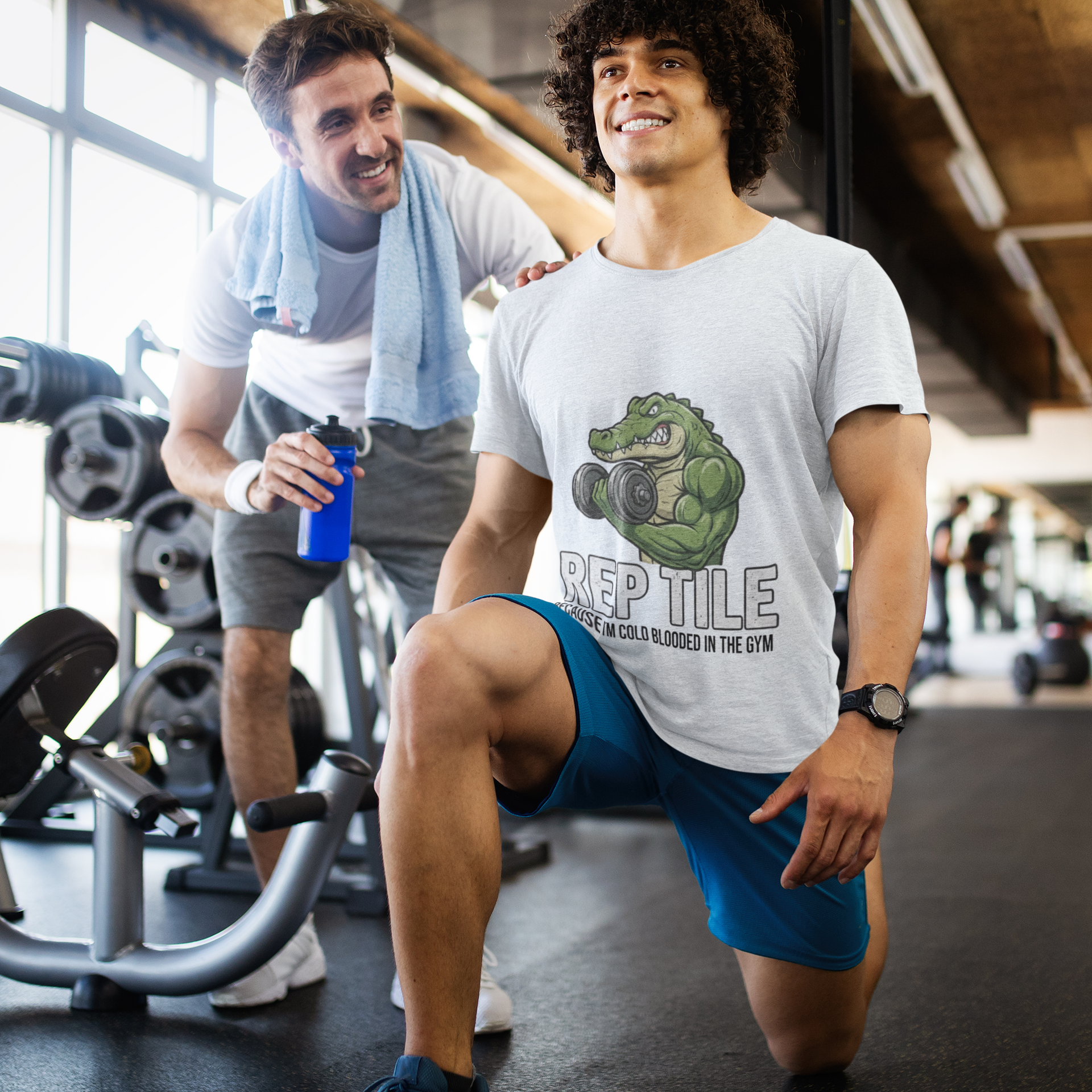Reptile Gym T-Shirt — "Rep Tile" Cold-Blooded Workout Tee - InkAndThreadPrints
