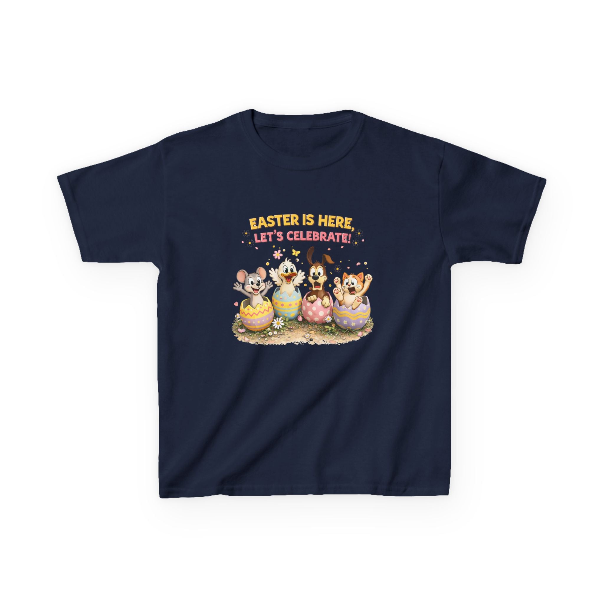 Kids Tee — "Easter Is Here, Let's Celebrate" - InkAndThreadPrints