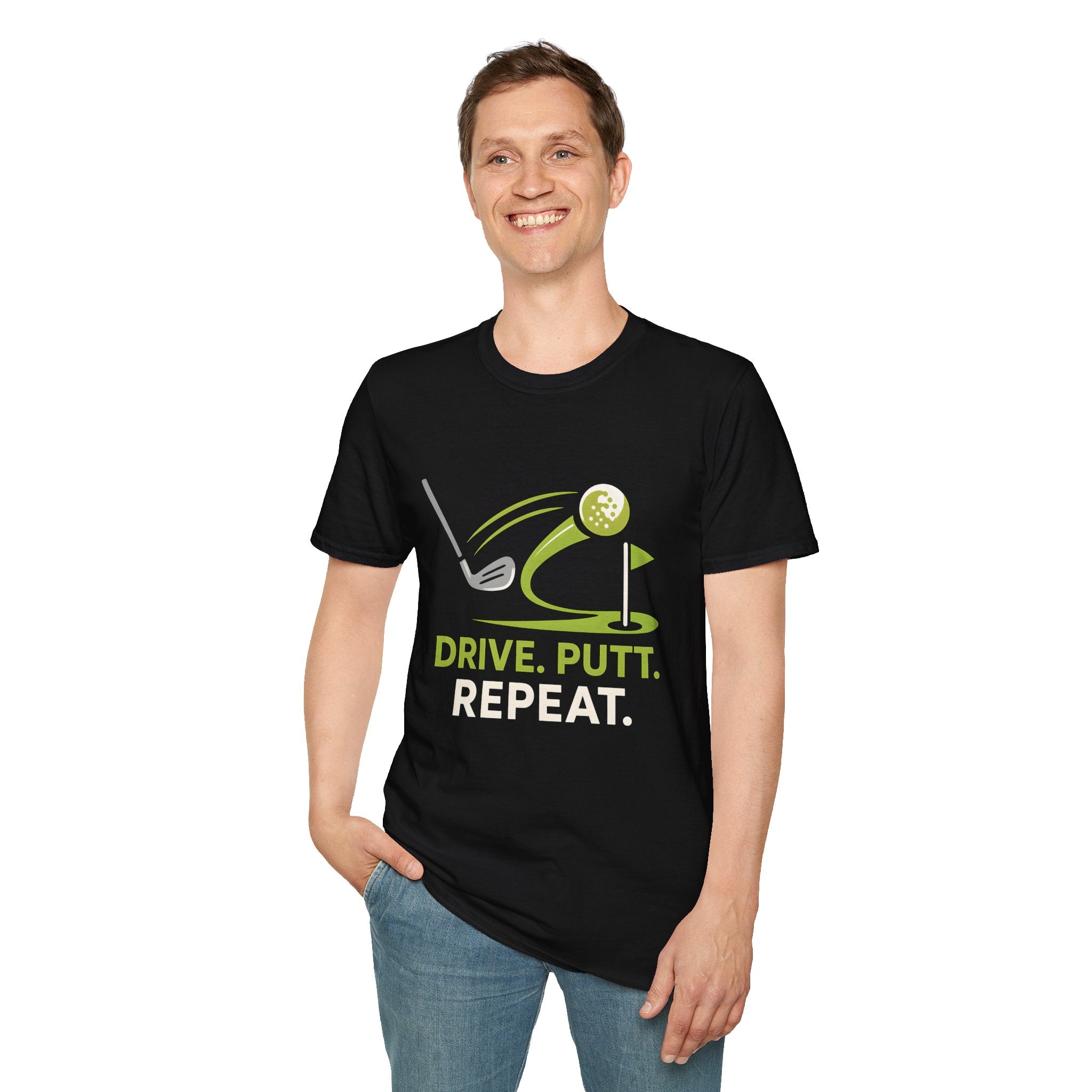Golf T-Shirt — "Drive. Putt. Repeat." Graphic Tee for Golfers - InkAndThreadPrints