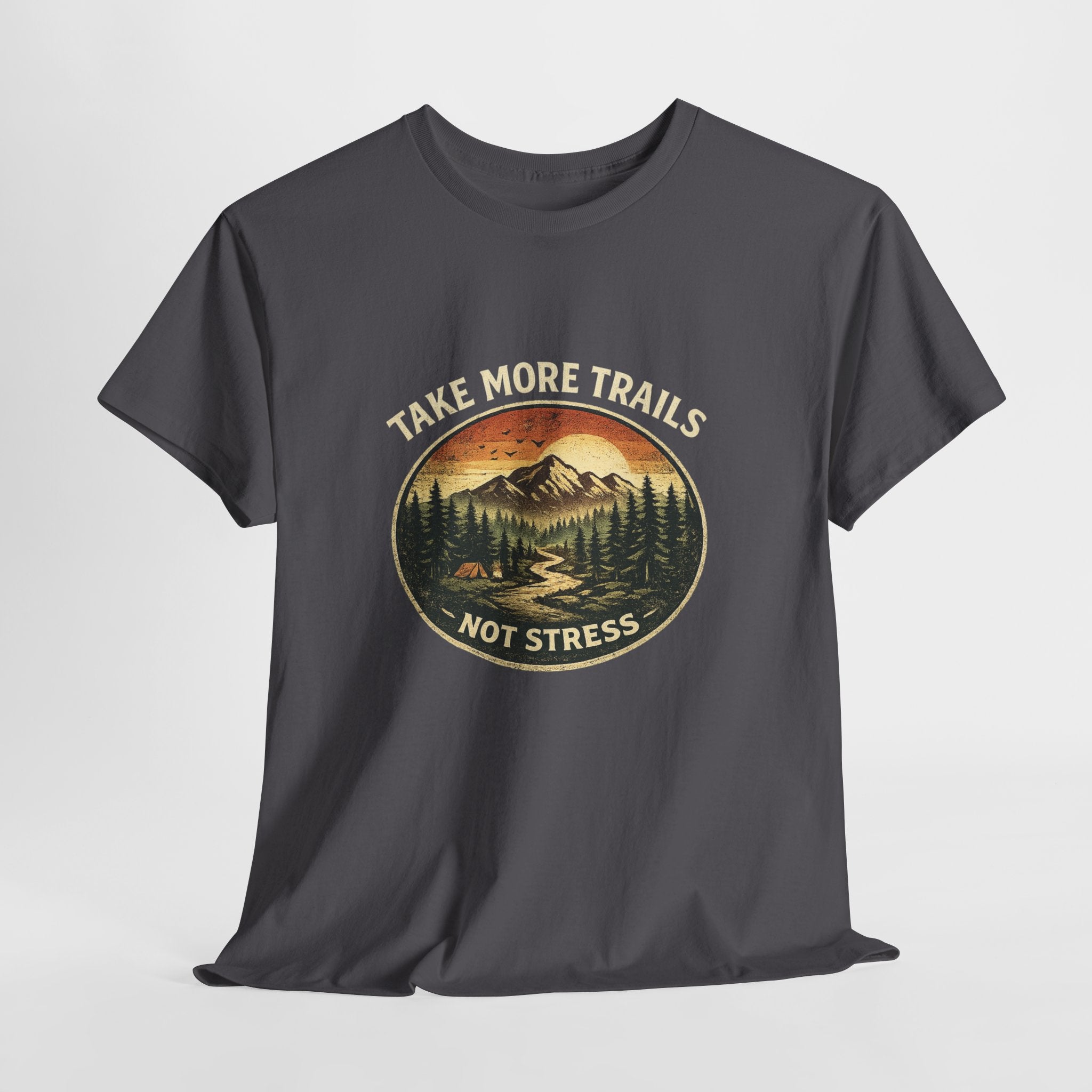 Take More Trails Not Stress T-Shirt — Vintage Mountain Hiking Tee - InkAndThreadPrints
