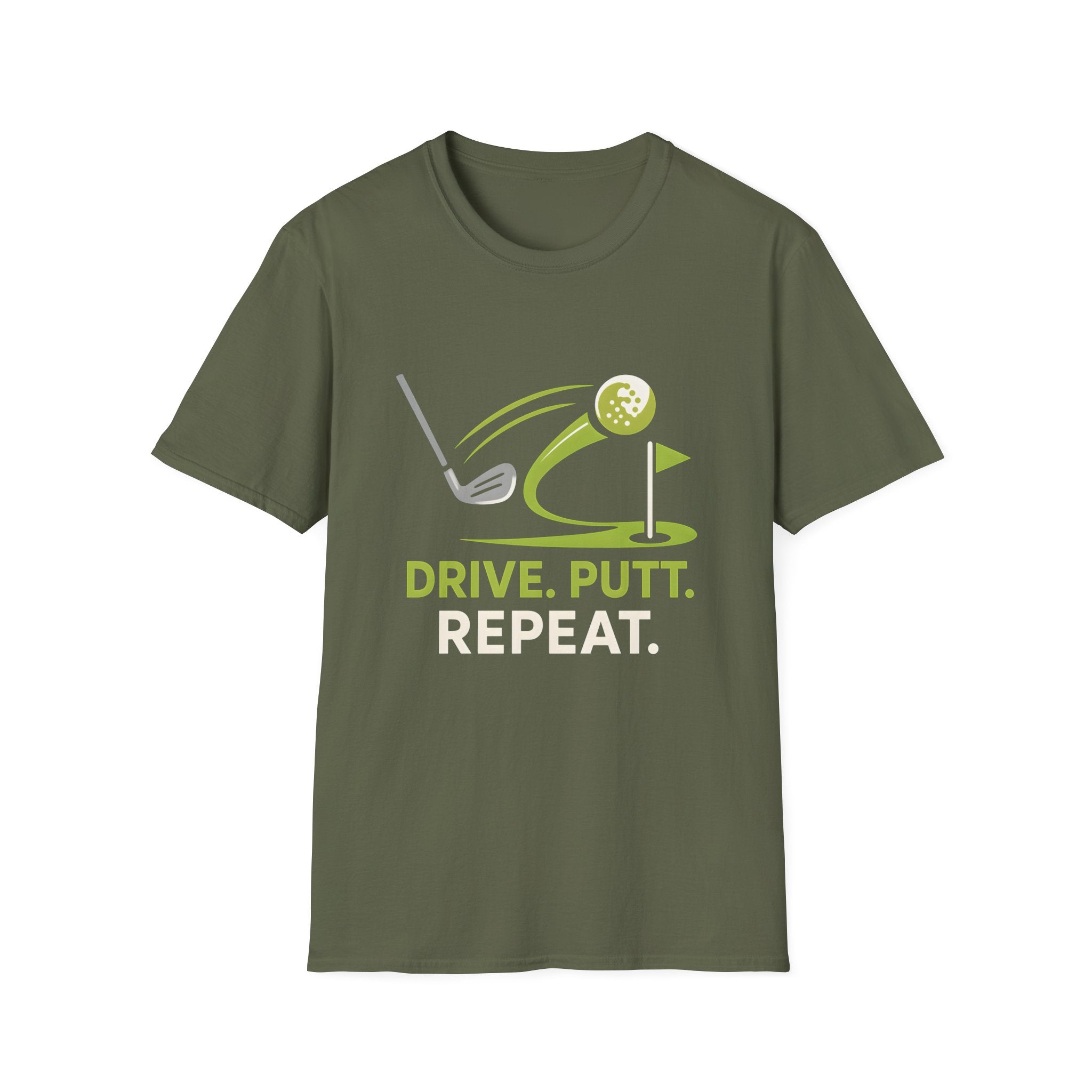 Golf T-Shirt — "Drive. Putt. Repeat." Graphic Tee for Golfers - InkAndThreadPrints