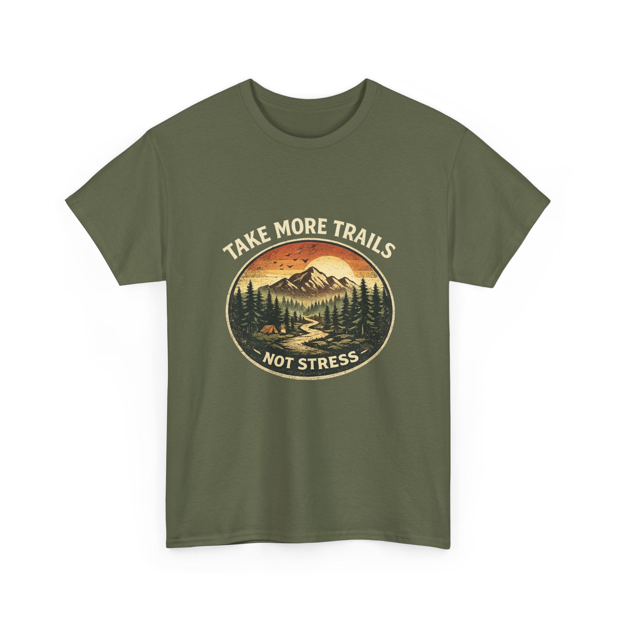 Take More Trails Not Stress T-Shirt — Vintage Mountain Hiking Tee - InkAndThreadPrints