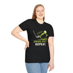 Golf T-Shirt — "Drive. Putt. Repeat." Graphic Tee for Golfers - InkAndThreadPrints