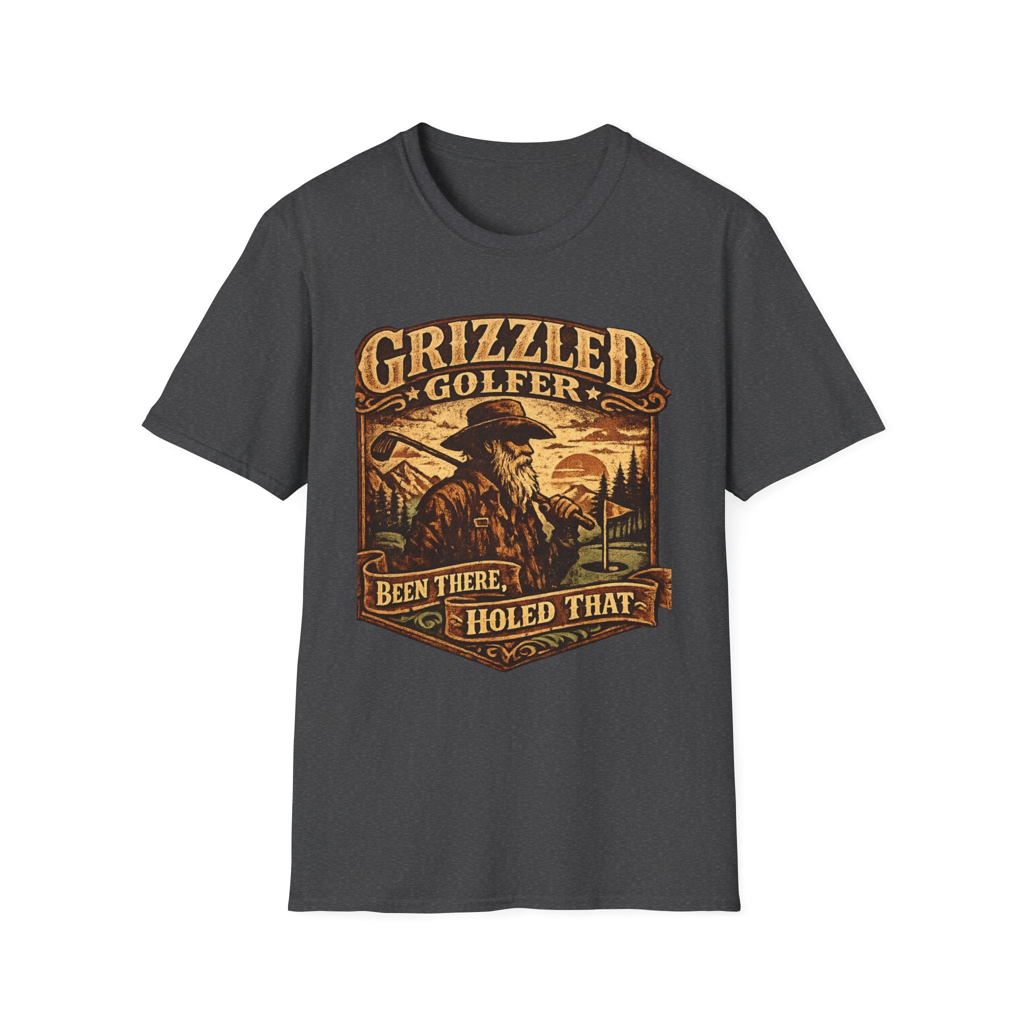 Grizzled Golfer T-Shirt – "Been There, Holed That" Vintage Golf Graphic Tee - InkAndThreadPrints