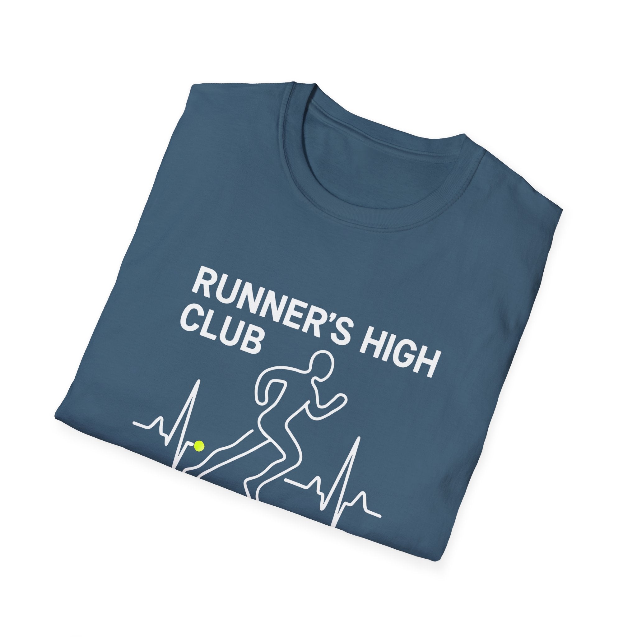 Runner's High Club T-Shirt – Funny Running Shirt with Heartbeat Graphic - InkAndThreadPrints