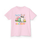 Kids Tee — "Too Cool for the Egg Hunt" Easter Bunny Graphic - InkAndThreadPrints