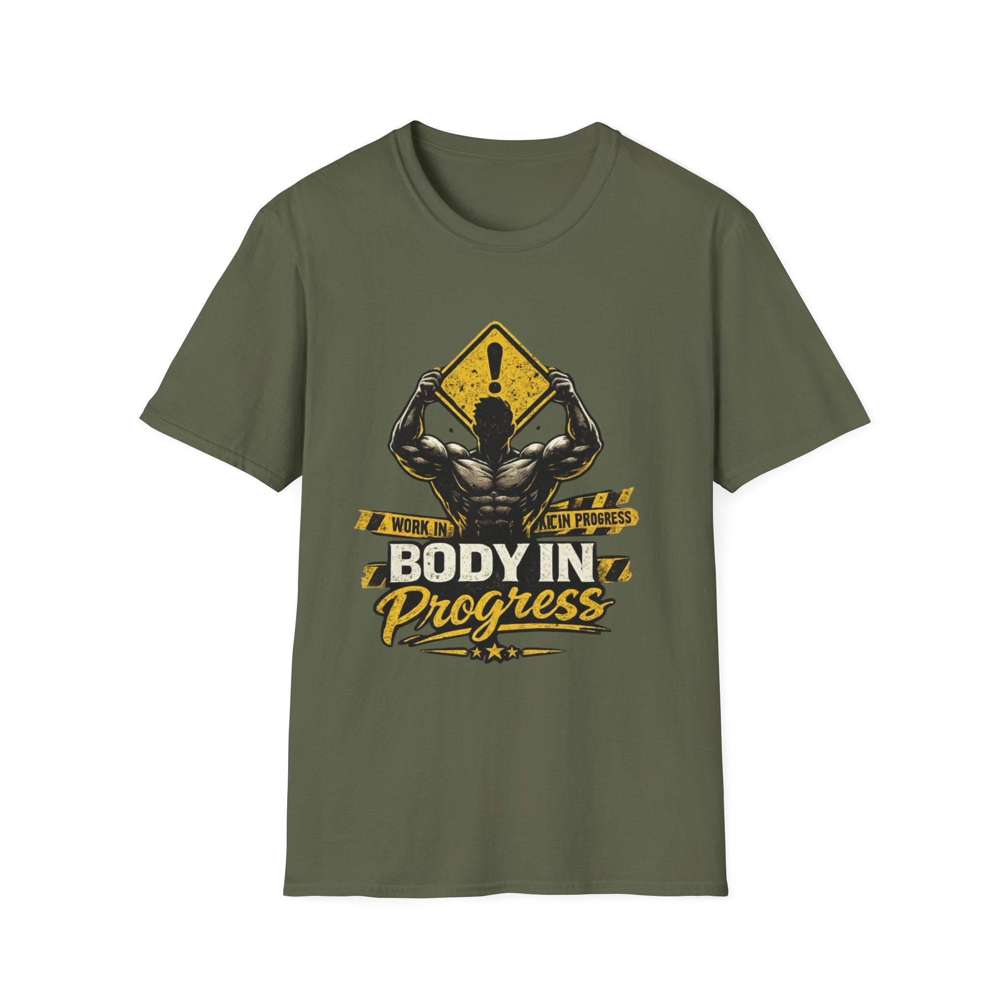 Fitness T-Shirt — “Body In Progress” Gym Workout Tee - InkAndThreadPrints