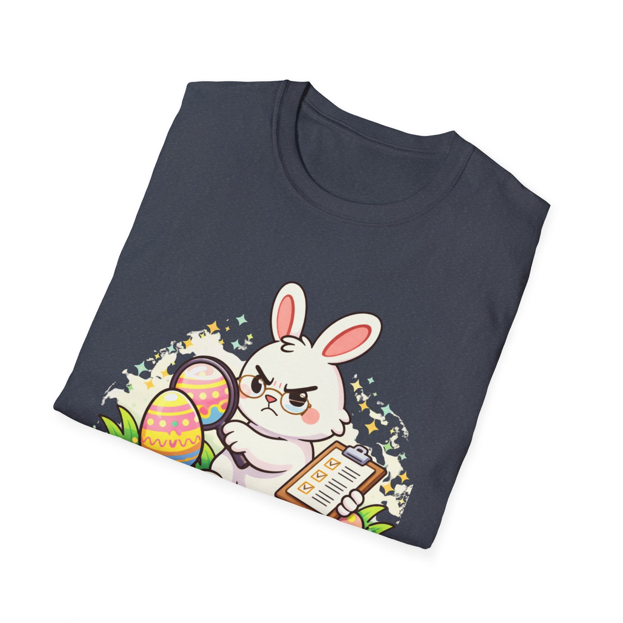 Senior Egg Inspector T-Shirt — Cute Easter Bunny with Checklist - InkAndThreadPrints