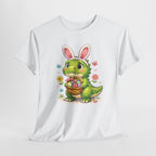 Easter Dino Tee — Cute Bunny-Costume Dinosaur Holding Easter Eggs - InkAndThreadPrints