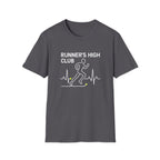 Runner's High Club T-Shirt – Funny Running Shirt with Heartbeat Graphic - InkAndThreadPrints