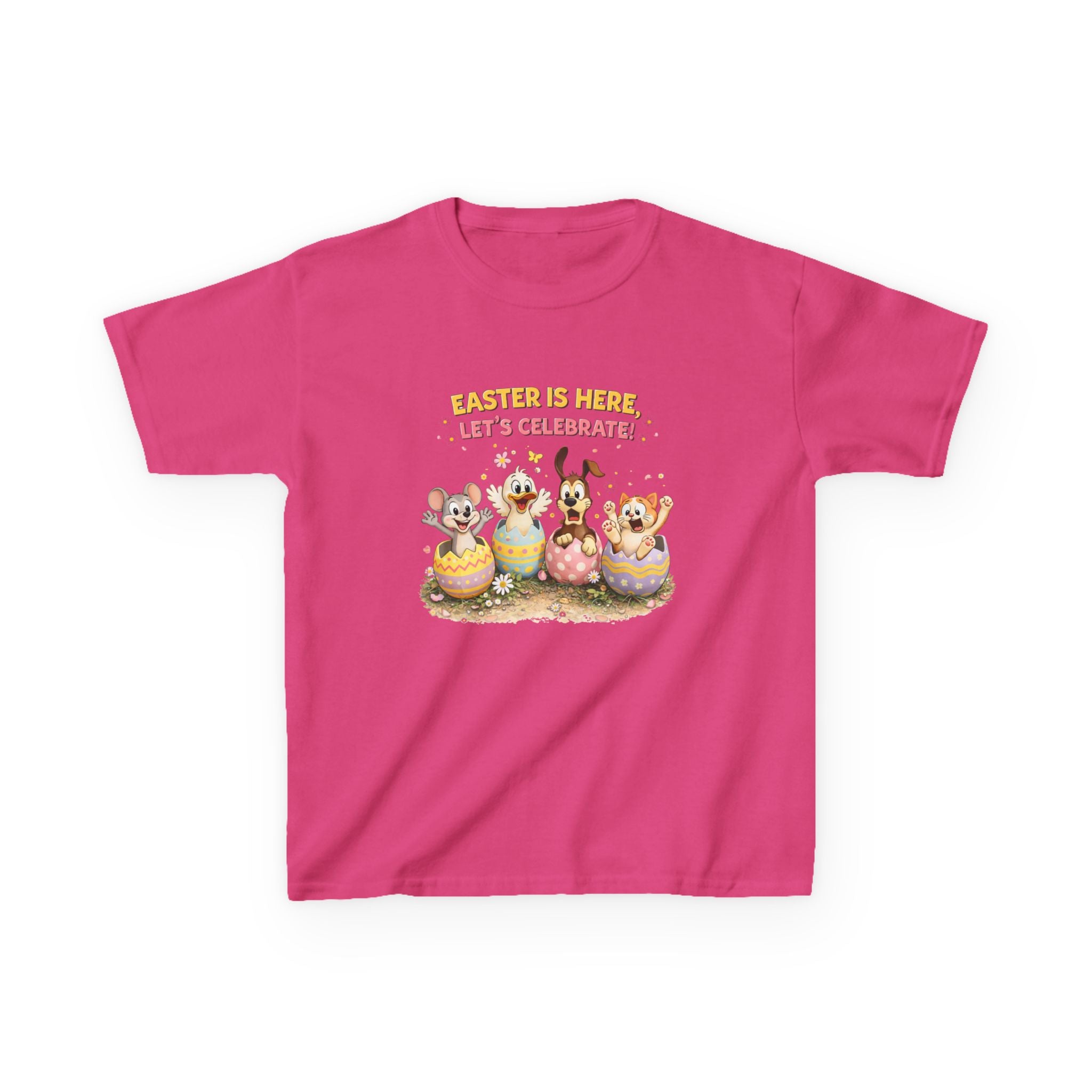Kids Tee — "Easter Is Here, Let's Celebrate" - InkAndThreadPrints