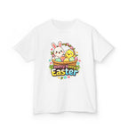 Kids Tee — "Happy Hoppy Easter" Bunny & Chick Easter Shirt - InkAndThreadPrints