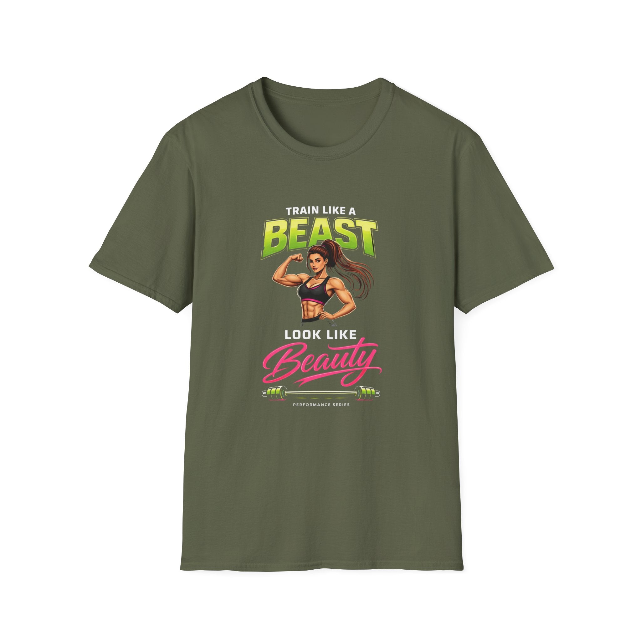 Train Like a Beast Look Like Beauty T-Shirt — Women's Fitness Gym Tee - InkAndThreadPrints